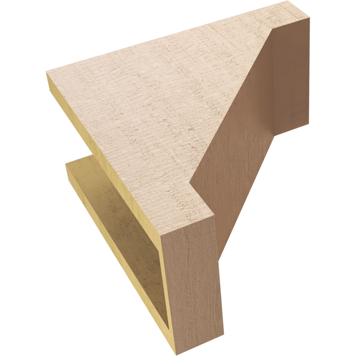 6"W x 12"D x 12"H Classic Burlington Rough Cedar Woodgrain TimberThane Corbel, Primed Tan