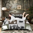 thumbnail image 3 of Meiyoeat Wildlife Mallard Duck Big Bass Fish Deer Bear Duvet Cover Queen, Rustic Fishing and Hunting Queen Bedding, Brown Green Black,3-Piece,No Comforter,Black Reversible, 3 of 6