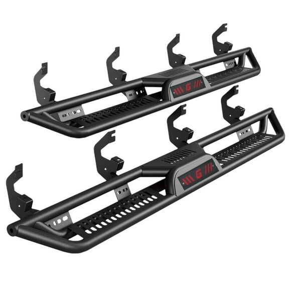 Ladcaser 6.5" Running Boards w/ Two Stairs Design Compatible for 2019-2025 Chevy Silverado/GMCSierra 1500, 2020-2023 2500HD 3500HD Crew Cab(4 Full-Size Doors), Bolt-on Side Steps