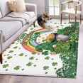 thumbnail image 5 of Area Rug 48×72in, St. Patrick's Day Green Dwarf Four Leaf Floor Carpet Living Room Rug, Watercolor Rainbow Non-Slip Welcome Mat Indoor Rugs for Bedroom Dining Room, 5 of 9