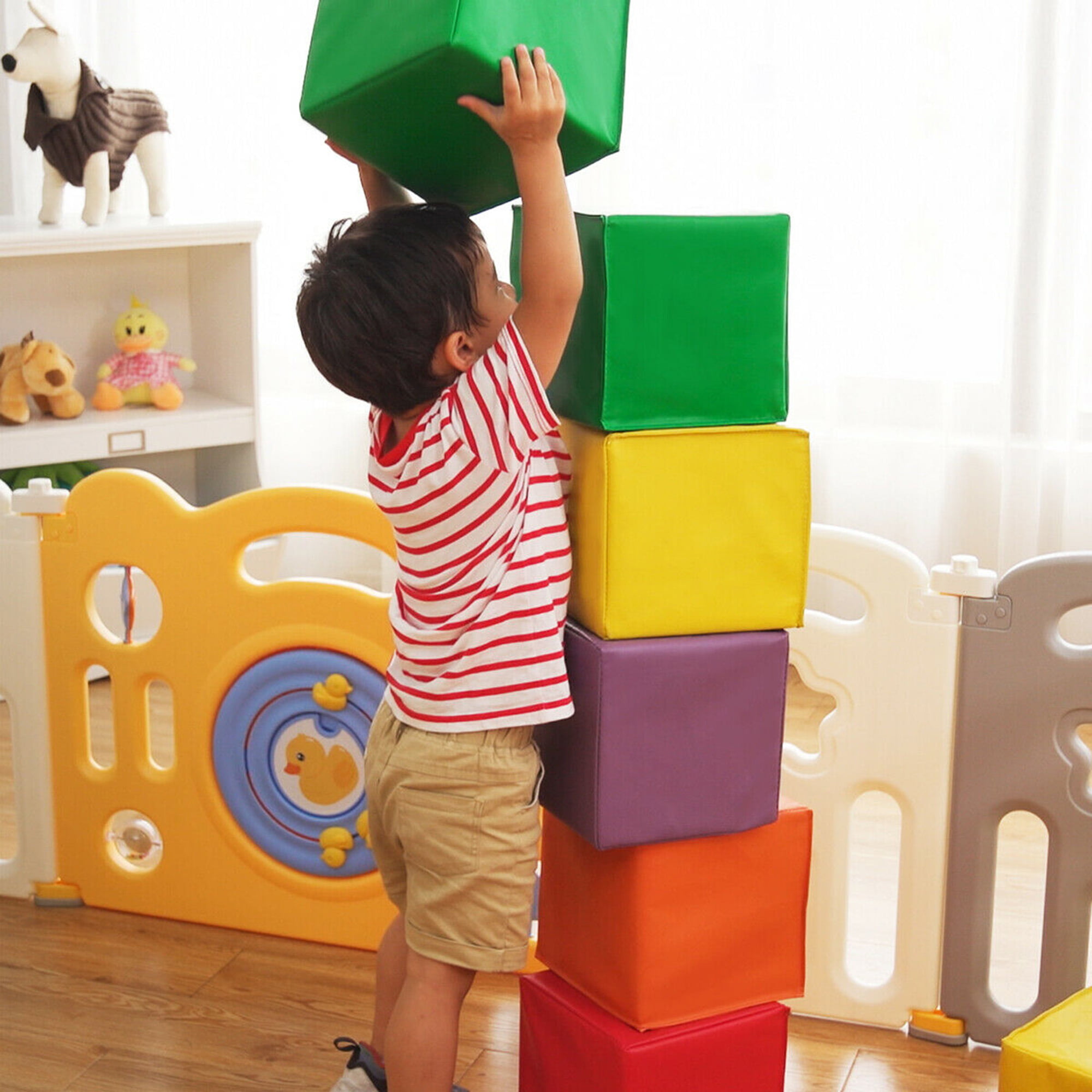 12 Kids Baby Soft PU Foam Big Building Blocks Set Play Toy Infant Toddler Room 