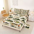 thumbnail image 2 of Castle Fairy Panfish Tile King Sheets 4pcs,Mixed Bass Cream Pattern Bedding,Moss Cream,1 Fitted Sheet,1 Flat Sheet and 2 Pillowcases, 2 of 6