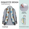 thumbnail image 5 of Baseballs and Gloves Light Blue Pattern Backpack for School, Cute School Bag with Adjustable Shoulder Straps and Padded Back, 15.3"x11"x6.7", 5 of 5