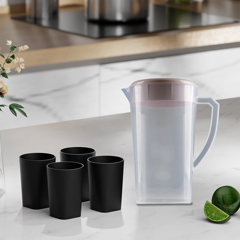 SLYNSHome Plastic Pitcher (101 oz, 3 Quart),Clear Water Pitcher with  Lid,Fridge Jug Shatter-Proof Great for Iced Tea,Sangria,Lemonade,Juice,Milk  - Beige - Walmart.com