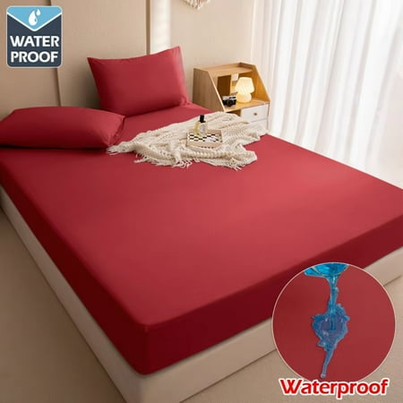 

CHNGTO Waterproof Non-slip Adjustable Queen King Mattress Protector Cover with Elastic Band - 90/140/160x200 Bed Fitted Sheet