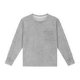 thumbnail image 4 of Auroural Long Sleeve Shirts for Girls 7-8 Girls' Solid Color Round Neck Long Sleeved Top Children's Pullover Shirt For 5-14 Years Gray, 4 of 8