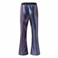 thumbnail image 6 of RYDCOT Men's Stylish Stage Performance Elastic Waistband Flared Pants Shiny Sequins Long Trousers Blue, 6 of 9