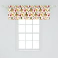 thumbnail image 2 of Ambesonne Dia De Los Muertos Window Valance, Colordul Illustration of Mexican Sugar Skulls Peppers and Guitars, Curtain Valance for Kitchen Bedroom Decor with Rod Pocket, 54" X 18", Multicolor, 2 of 3