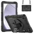 thumbnail image 2 of XYX For Samsung Galaxy Tab A9+/A9 Plus Case 11 inch, 360 Rotating Shockproof Cover with Stand, Screen Protector, Shoulder Strap (2023, SM-X210/X216/X218), Black Camouflage, 2 of 7