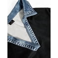 thumbnail image 4 of Women's Denim Print Shirt Dress, Collared Long Sleeve Midi Dress with Patchwork Detail, 4 of 6