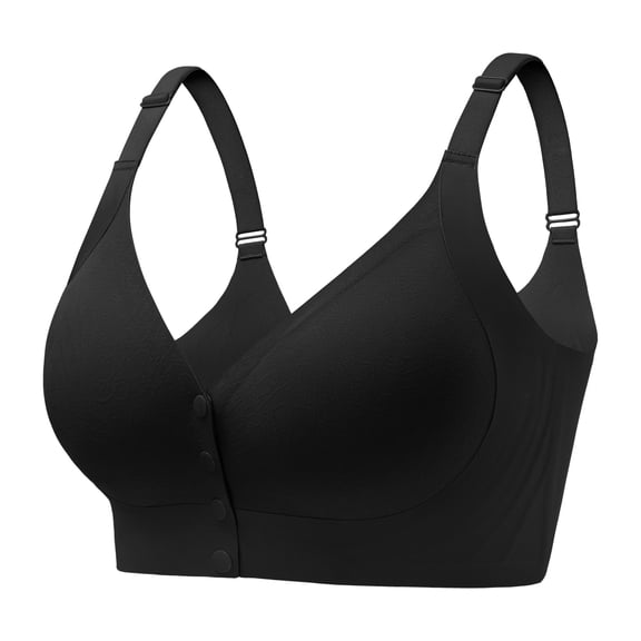 HBlife Seamless Front Closure Bras for Women Soft Jelly Wireless Bralettes,Black