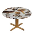 thumbnail image 3 of WYYP Mushrooms Pattern Round Table Cloth 100% Polyester Waterproof Resistant Fabric White, 3 of 8