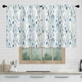 thumbnail image 3 of Blue Leaf Curtains 27 Inches Wide 24 Inches Length 2 Panels Elegant Green Floral Rod Pocket Window Curtain Plant Printed Short Curtains for Kitchen Bathroom, 3 of 6