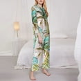 thumbnail image 4 of Disketp Pajamas Set Long Sleeve Sleepwear Womens Button Down Nightwear Pj Sets-Watercolor Palm Tree, 4 of 9