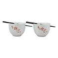 thumbnail image 6 of Ceramic Japanese Sakura Pink Cherry Blossoms Ramen Noodle Bowls Chopsticks Set 2, 6 of 6