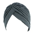 thumbnail image 2 of Happy Date 1Piece Stretch Turbans Twisted Pleated Headwraps Assorted Colors Head Beanies Indias Hair Covers Solid Head Coverings for Women Girls Sleeping Head Accessories, 2 of 4