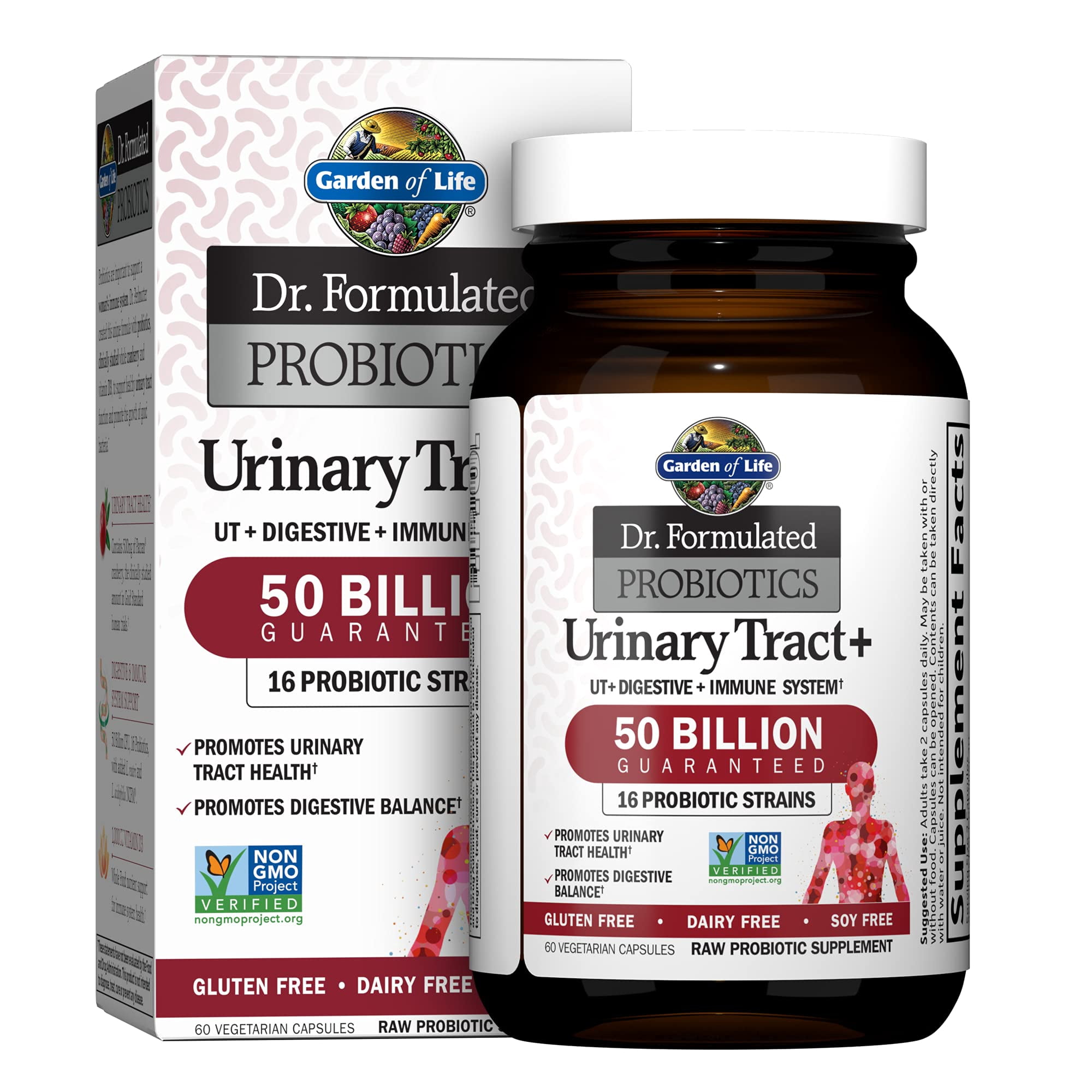 Garden of Life Dr. Formulated Probiotics Urinary Tract+, Refrigerated, 60 Vegetarian Capsules