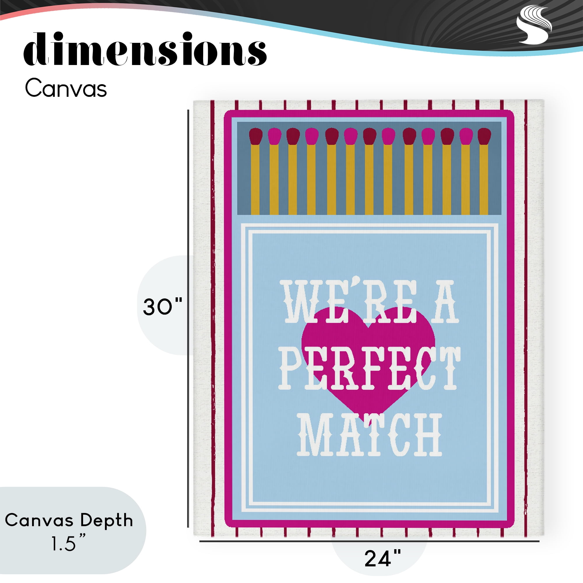 Stupell Industries We're A Perfect Match Canvas Wall Art, design by Lil' Rue