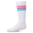 thumbnail image 4 of MeMoi Girls Multi-Stripe Ribbed Cotton-Rich Varsity Knee High Sock - Girls - Female, 14, White-Bright, 4 of 11