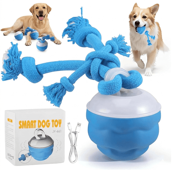 Interactive Dog Toys, Smart Motion Pet Ball, Motion Activated Balls for Medium/Large Dogs, for Boredom & Training, Chase Buddy Dog Toy to Keep Them Busy(Blue)