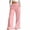 Pink-1, variant on Cotton Linen Pants for Women High Waist Drawstring Ruffle Hem Wide Leg Pants Casual Vacation Trousers with Pockets