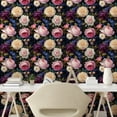 thumbnail image 2 of Ambesonne Roses Peel & Stick Wallpaper for Home, Colorful Romantic Blossoms, 13"x36", Fawn and Multicolor, 2 of 5