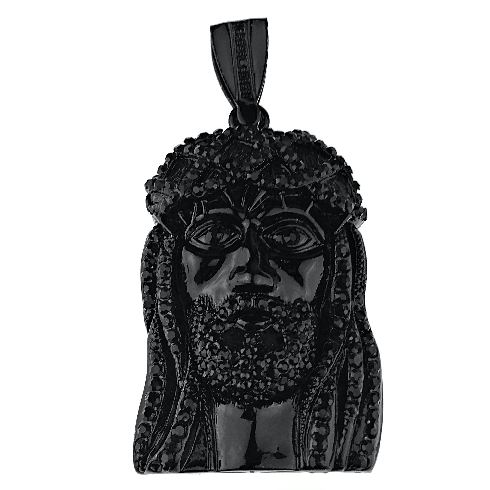 Black Jesus Piece Big Head Blinged Iced 