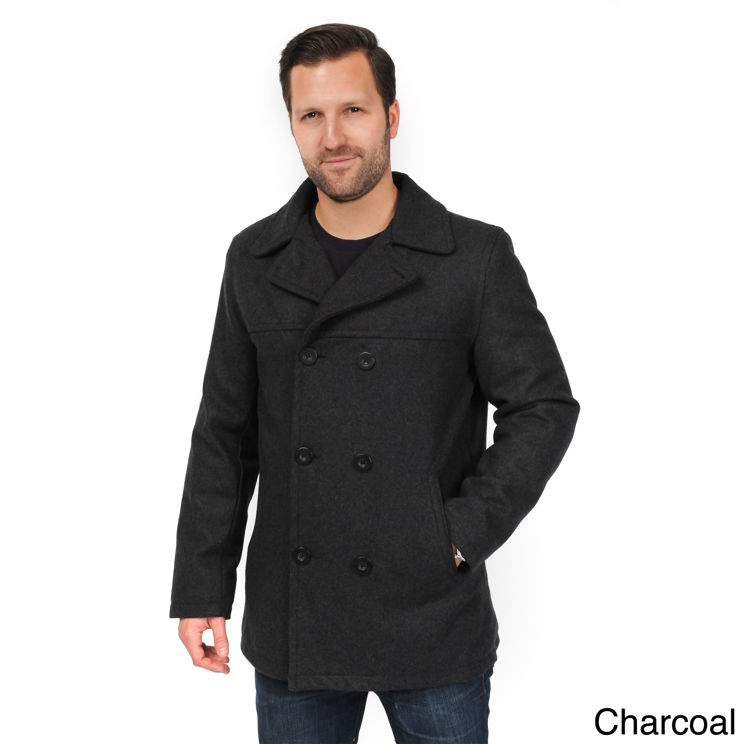 Faux Wool Peacoat
