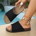 thumbnail image 4 of Rokment Cork Footbed Platform Slides Sandals for Women 2026 Summer Beach Vacation Comfortable Mesh Walking Flat Dress Slip on Slippers Wide Feet Black Size 5.5, 4 of 7