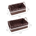 thumbnail image 3 of Unique Bargains 2 Pcs Wicker Basket with Handles Coffee 10.2*7.1*3.5in/11.8*8.3*3.7in, 3 of 6