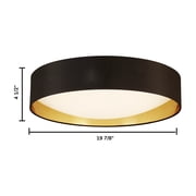 Eglo Lighting Orme 20 Inch Flush Mount Ceiling Light Fixture, Black & Gold