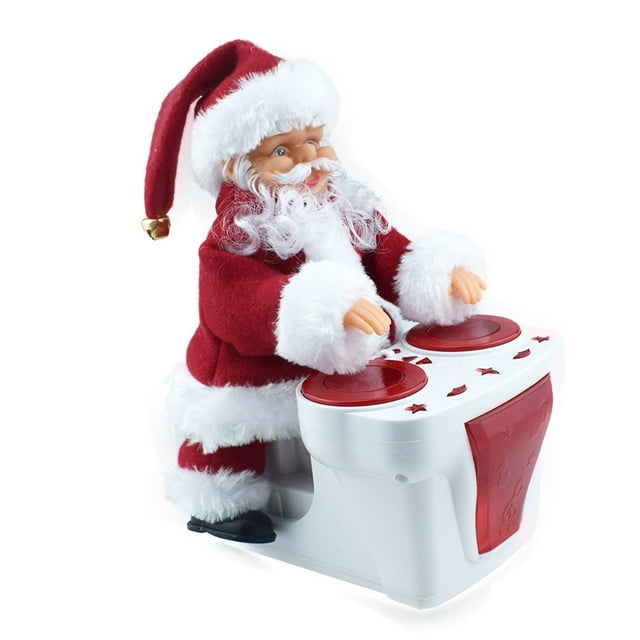 Decoraciones de Navidad para Árbol Música Electrónica, Baile de Santa Claus, Canto, Juguetes de Navidad para Niños, Decoraciones de Navidad Iluminar Decoraciones de Navidad