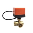 thumbnail image 1 of Ounissouiy 1/2 NPT, 3 vías, AC220V DC12V/24V, válvula de bola eléctrica motorizada, latón de 3 hilos Jardín y Patio No.04, 1 of 6