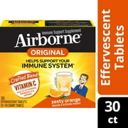 Airborne Vitamin C Effervescent Tablets, Zesty Orange, 30 ct