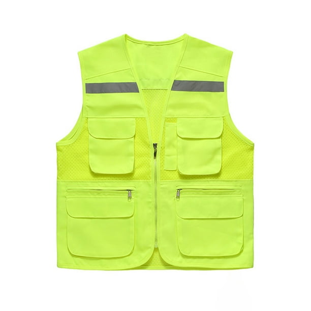 Cindysus Women Fluorescent Waistcoat High Visibility Vest Ladies Zipper