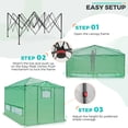thumbnail image 6 of EAGLE PEAK 12x8 Portable Large Walk-in Instant Greenhouse with Support Pole, Pop-up Outdoor Plant Gardening Green House Canopy, Green, 6 of 10