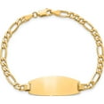 thumbnail image 4 of 14K Yellow Gold Semi-Solid Oval Figaro Id Bracelet (7 X 11.5) Made In United States lid92-7, 4 of 5