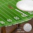 thumbnail image 3 of Rugby Sport Round Tablecloth, Fitted Table Cover with Elastic for 45"-54" Round Tables, American Football Field Stadium Table Cloth Outdoor Indoor Dinning Party Waterproof Tablecloths, 3 of 7
