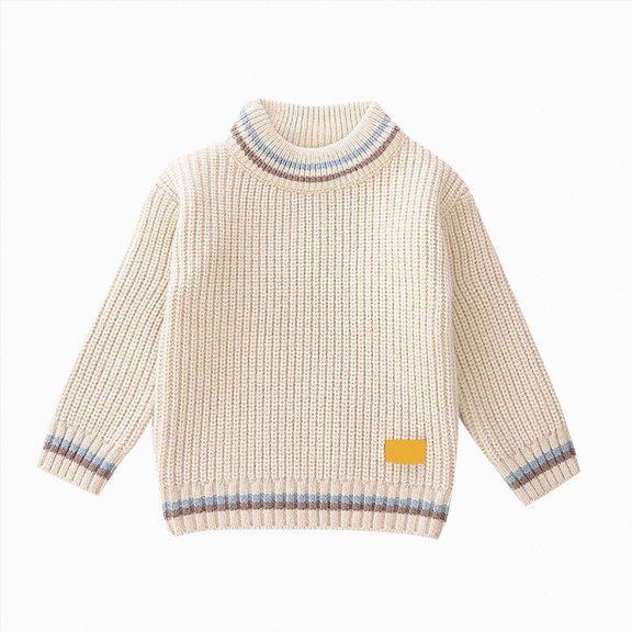 Gubotare Cute Sweaters for Teens Girls Long Sleeve Sweater Crewneck Pullover Sweaters Kids Cute Fall Tops 5T 6T (Beige,5-6 Years)