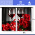 thumbnail image 3 of Wine Glass Red Rose Kitchen Curtains - Country Retro Romantic Flowers Rustic Short Cafe Tier Curtains Decor for Dining Room Valentine Floral Farmhouse Rod Pocket Window Drapes 2 Panels Set 28"x36", 3 of 5