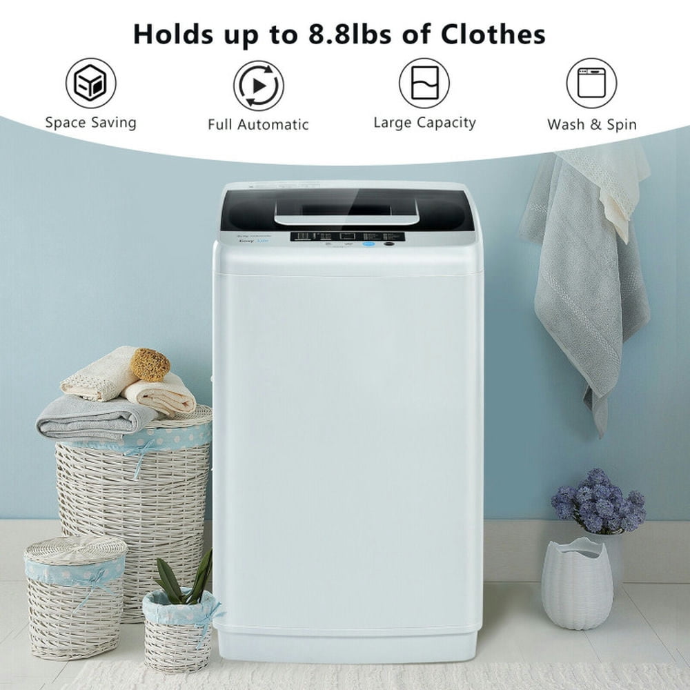 GVN Space Saving Full-Automatic Washer,Washing Machine,8.8 lbs Portable Full-Automatic Laundry Washing Machine with Drain Pump