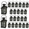 Kate Aspen Mini Decorative Lanterns - Set of 24 - Vintage Metal Lantern Candle Holders for Wedding Centerpiece, Home Decor and Party Favor (Black)