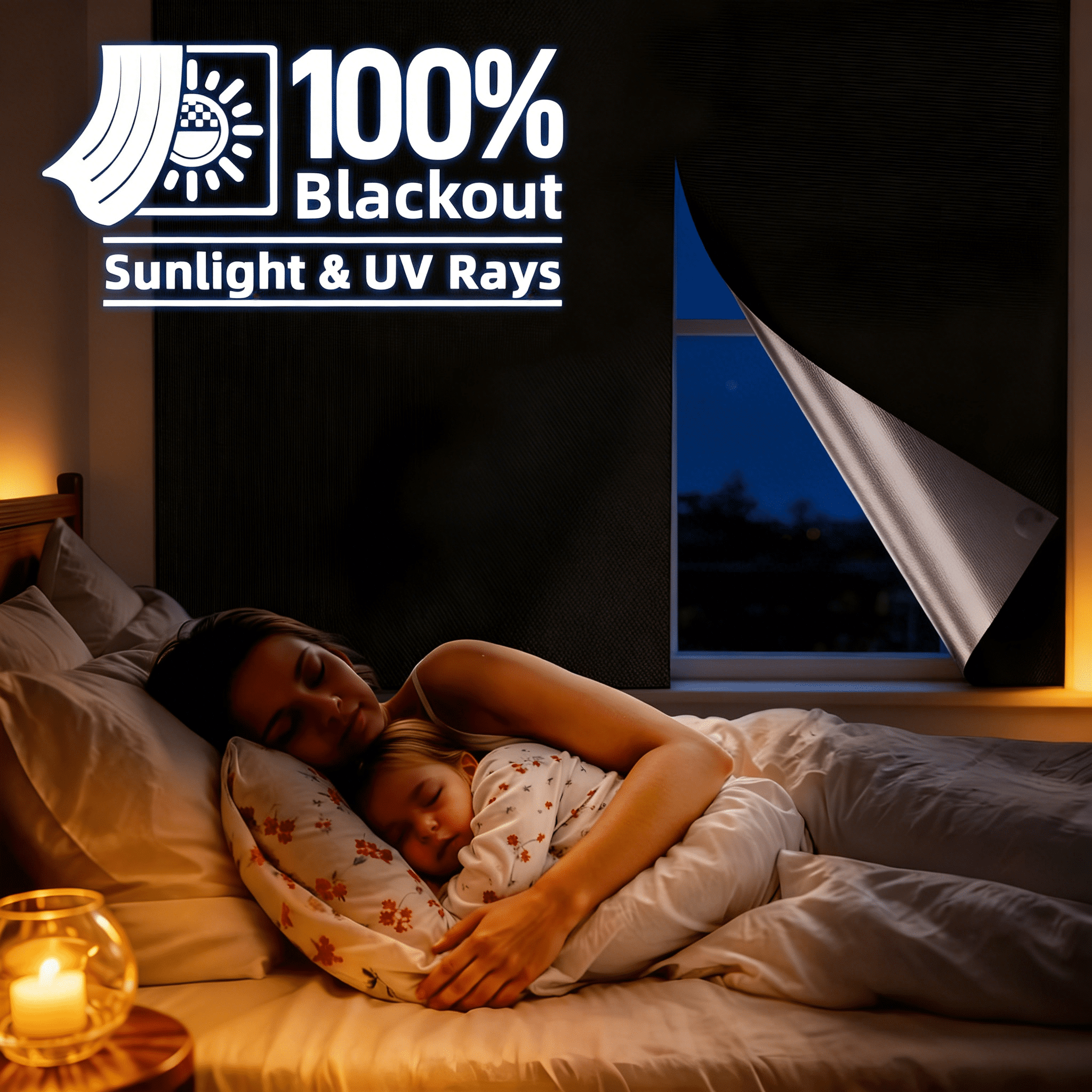 ICERUN 2026 New Magnetic Blackout Window Cover with Strong Magnets – 42" X 58" Portable Blackout Curtains for Bedroom,No Drill Black Out Blinds Black Out Shades for Windows Travel Skylight-Blacks