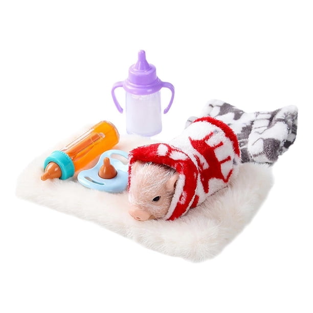 Silicone Pig Realistic Soft Reborn Pig Toy for Kids Boys Girls Birthday Gift Red Clothes Pig