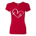 thumbnail image 2 of Wild Bobby Heart Made Of Faith Inspirational/Christian Women Slim Fit Junior Tee, Red, X-Large, 2 of 5