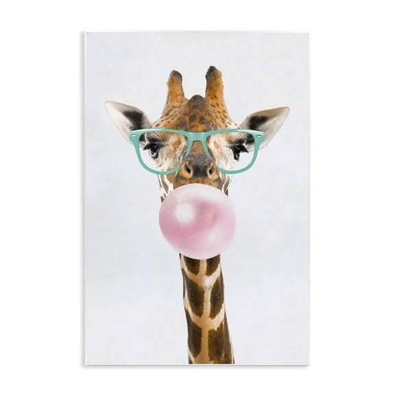 Stupell Industries Bubblegum Hipster Giraffe Animals Painting Unframed Art Print Wall Art, 10 x 15