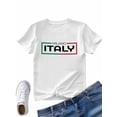 thumbnail image 7 of Women's T-Shirt MILANO ITALY Modern Art Short Sleeve Casual Tee Classic Crew Neck T Shirt for Women White, 2XL, 7 of 7