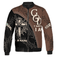 thumbnail image 2 of Lotusprinthandmade Personalized Christian God Says I Am Bomber Jacket S-5XL Multicolor (M), faith-based bomber jacket with custo, custom name christian bomber, 2 of 5