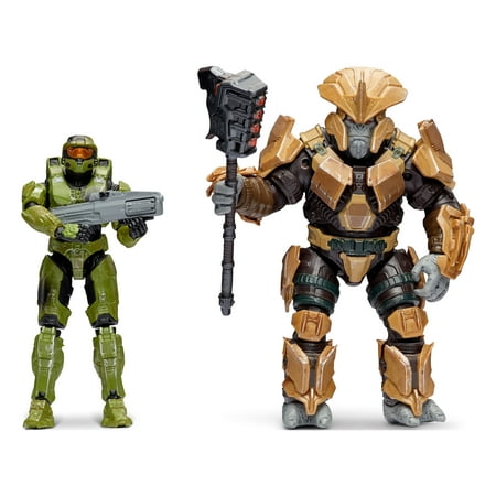 HALO Master Chief with Hydra Launcher vs. Brute Chieftain with Gravity Hammer (Infinite), 2 Figure Pack, 4-inch Figure with Accessories