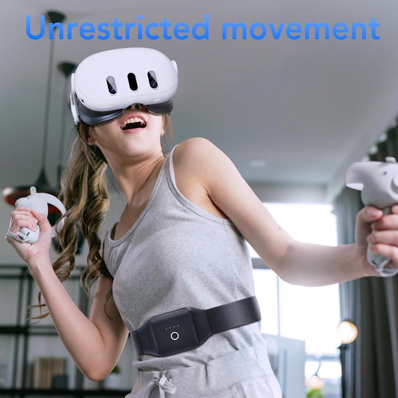 10000mAh Battery Pack Compatible with Meta Oculus Quest 3S/3/2 30W Fast Portable Charger USB C Power Bank with Belt Accessories for Quest 3 S/3/2/iPhone 16/15